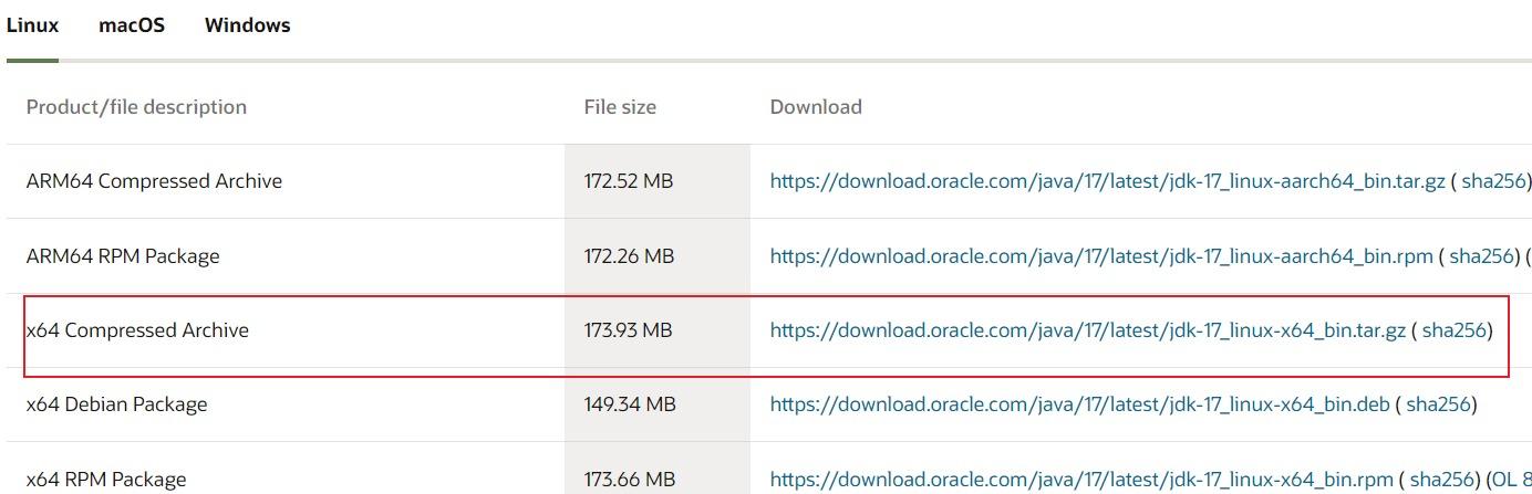 下载 JDK17