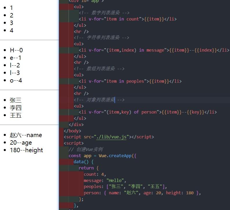 列表渲染